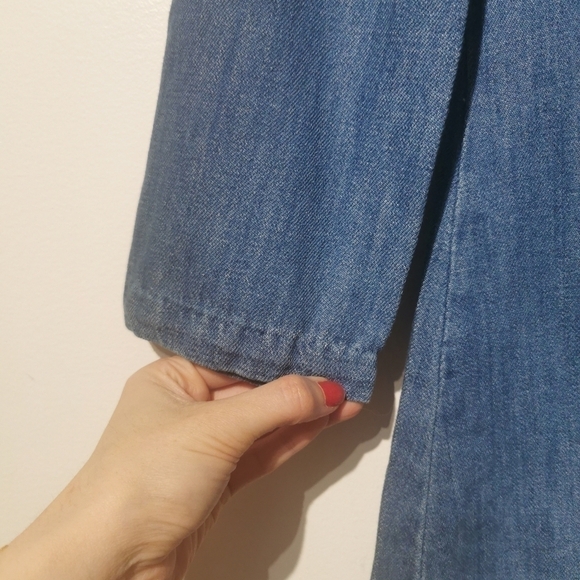 ZARA vintage medium denim 3/4 sleeve dress - Picture 3 of 7